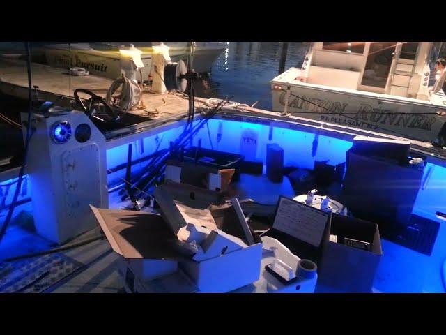 Wiked Tuna Boat "Pinwheel" showcasing LED RGB Lights Installed by BOE Marine