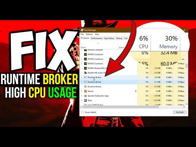 How To Fix Runtime Broker High CPU Usage Issue in Windows 10-11