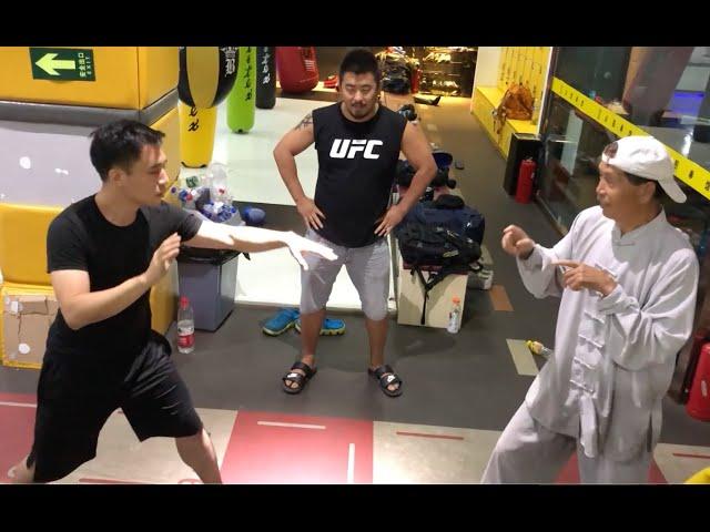 Xu Xiaodong Students Test Tai Chi Master (In Push Hands)