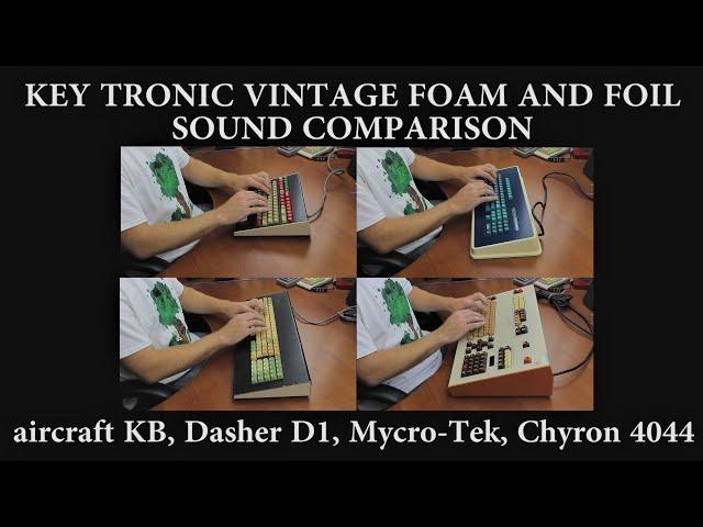 Key Tronic vintage foam & foil typing sound comparison (Chyron, Mycro-Tek, Dasher D1,...) (ASMR)