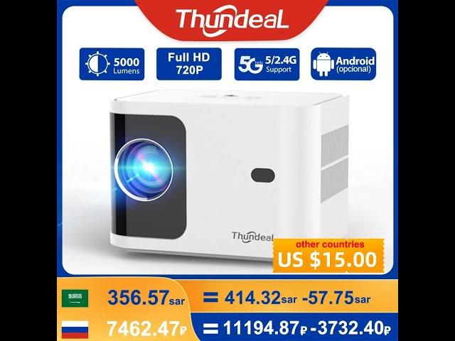 Review ThundeaL HD Mini Projector TD91 Portable Projector TD91W Home Theater 2023