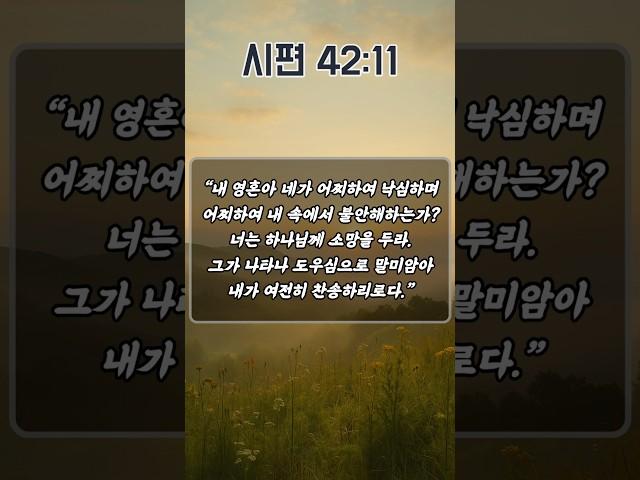 고난 속에서도 감사와 소망을 잃지 않는 기도 | 시편 42편 11절 | 하루를 시작하는 기도 | 아침을 여는 기도