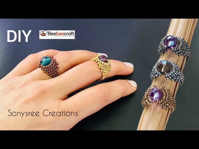 How to make Beaded Ring || Beebeecraft Tutorial