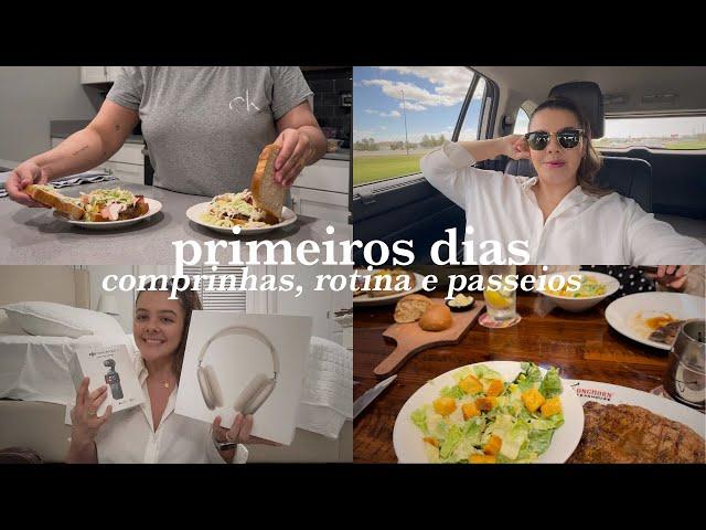 Comprinhas do primeiro dia, preparando jantar, rotina viajando e conhecendo restaurante em Orlando