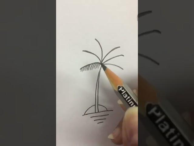 Palm tree , easy to draw