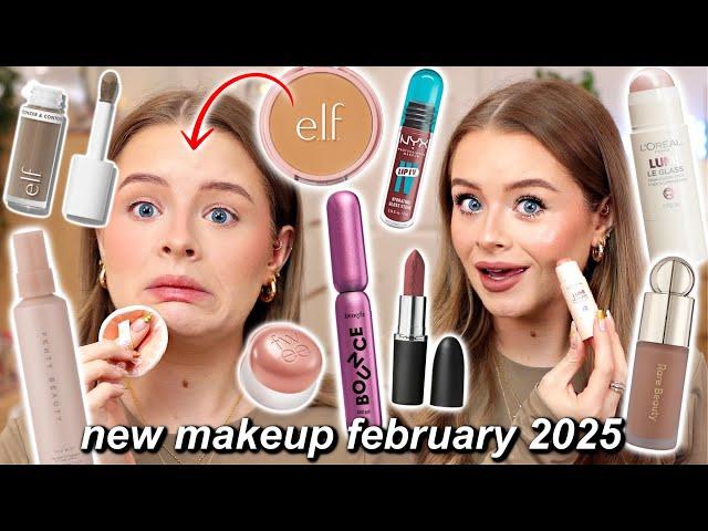 Testing NEW IN makeup January/February 2025!! Rare Beauty, Fenty, e.l.f, L'oreal, Mac etc