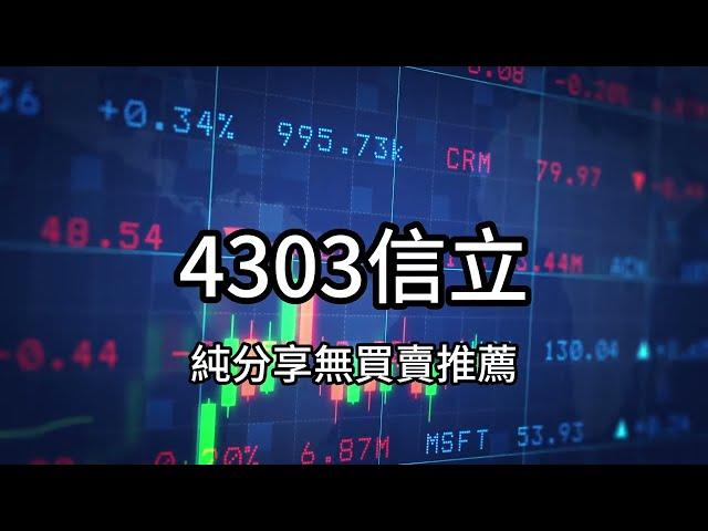 重磅股票分析4303信立：明年的大黑馬就在這裡，快跟上！