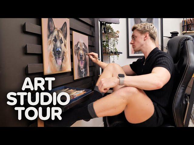 Small Art Studio Tour! Organisation & Layout Tips, Working Comfortably, Equipment Recommendations