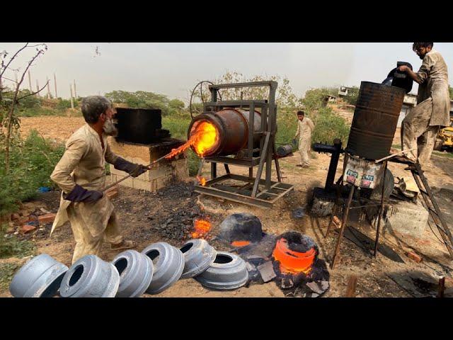 Manufacturing of a truck brake drums // How to Produce brake drum in local factory