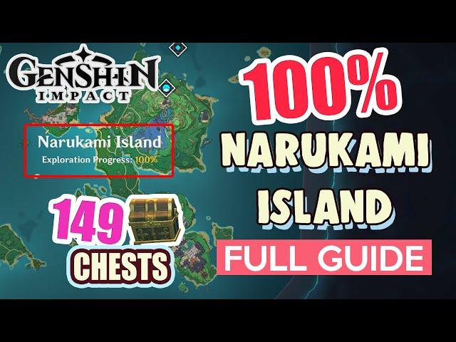 How to: Narukami Island 100% FULL Exploration ⭐  ALL CHESTS GUIDE 【 Genshin Impact 】