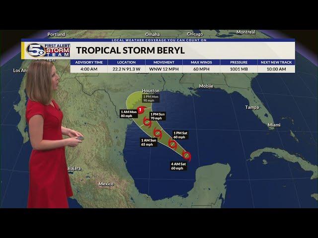 Tropics Update: Beryl Heading Towards Texas