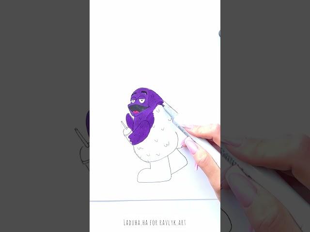  McDonald’s Grimace Shake Art Work in Seconds  #shorts #drawing #RavlykArt