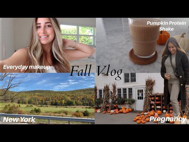 Fall Vlog  Things I'm Doing Differently in my 2nd pregnancy| Everyday Makeup| Pumpkin Protein Shake