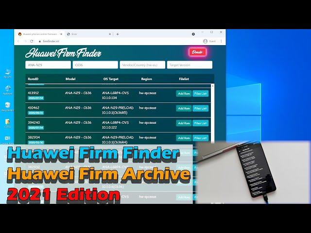 Downgrade Huawei Firmware on PC with "Huawei Firm Finder/ Huawei Firm Archive 2021 Edition"