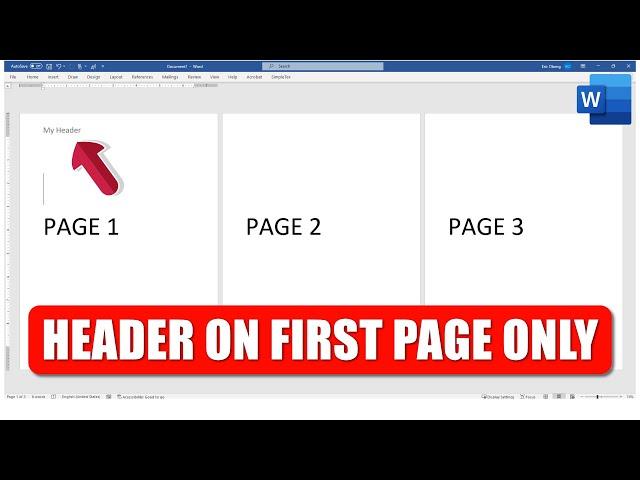 How to Remove Header from Other Pages Except First Page in MS Word