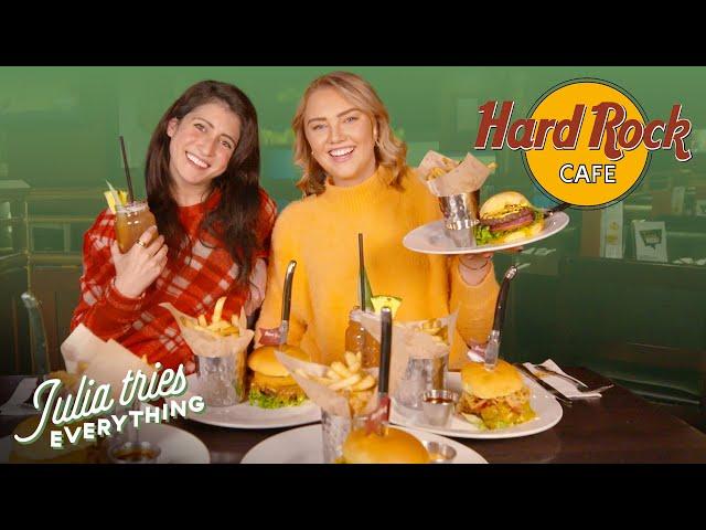 Trying ALL Of The Most Popular Menu Items At Hard Rock Cafe Ft. Tess From Iconic Eats