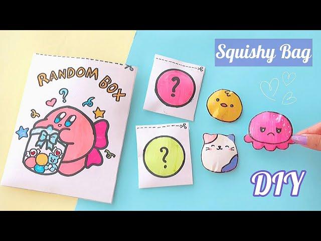 DIY Homemade Paper Squishy Blind Bags Envelope｜Free Pattern / Squishy DIY 말랑이 랜덤박스 개봉!!