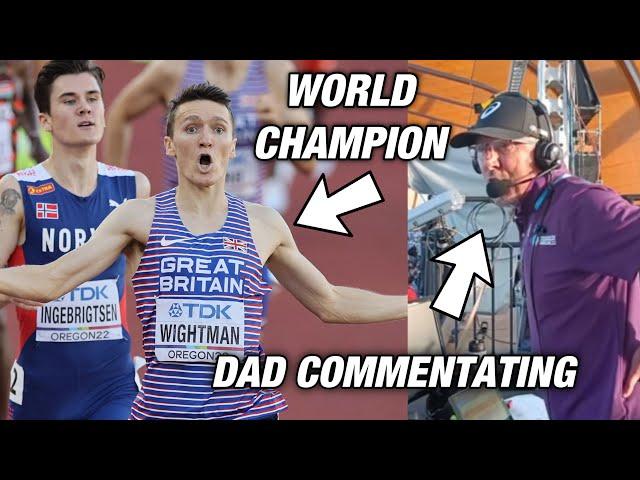 COMMENTATOR WATCHES SON BECOME WORLD CHAMPION 1500M (JAKE WIGHTMAN AND GEOFF WIGHTMAN)