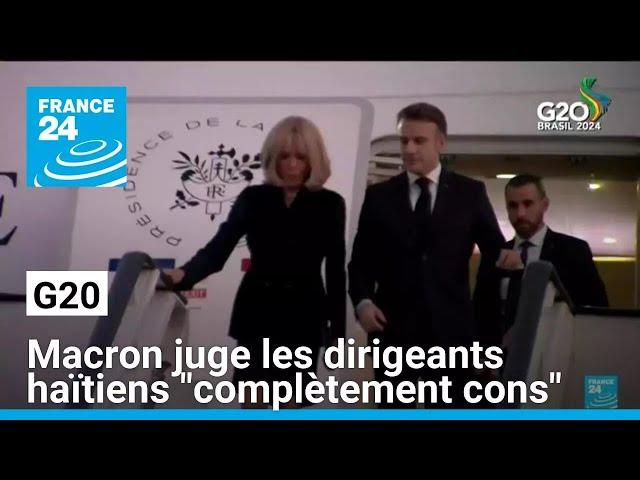 Macron juge les dirigeants haïtiens "complètement cons", vive protestation d'Haïti • FRANCE 24