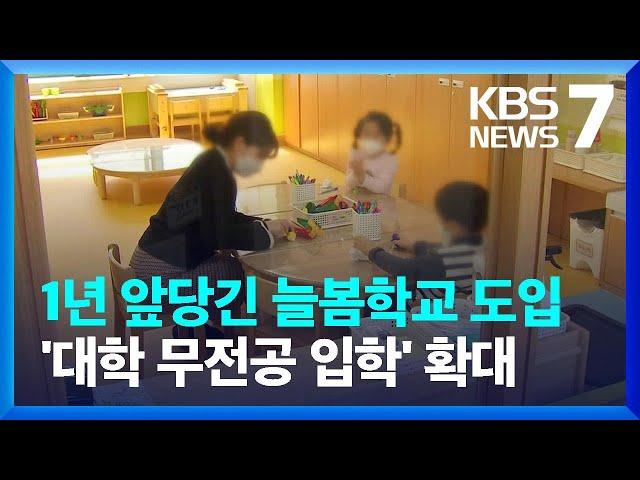 모든 초등학교 ‘늘봄학교’ 도입…‘무전공 입학’ 확대 추진 / KBS  2024.01.24.