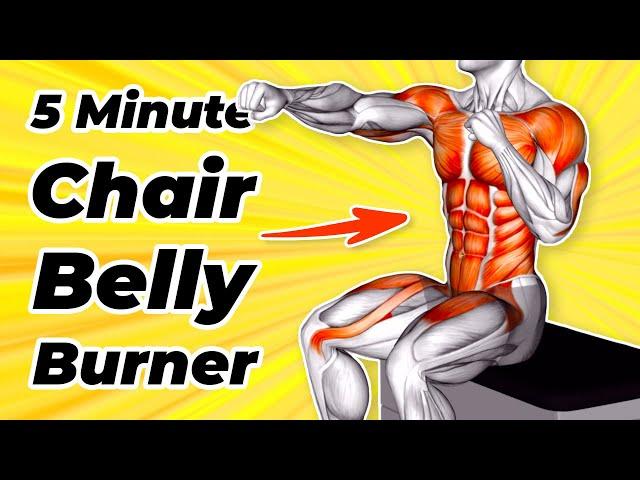 5 Min Chair Workout To Lose Belly Fat (TOP 5 Exercises)