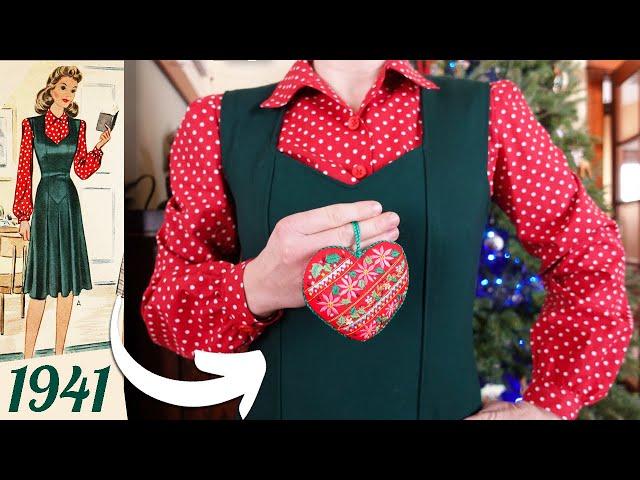 Vintage Holiday Sewing: 1940's Jumper Dress and Blouse for Christmas