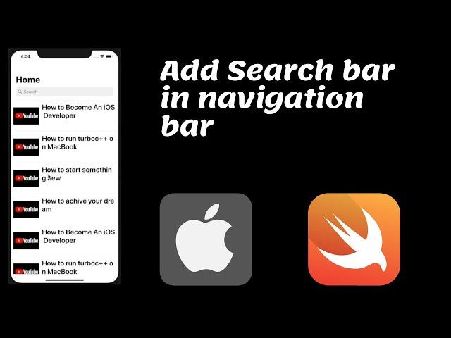 Add Search Bar in Navigation Bar in iOS || Large title In navigation Bar in Swift