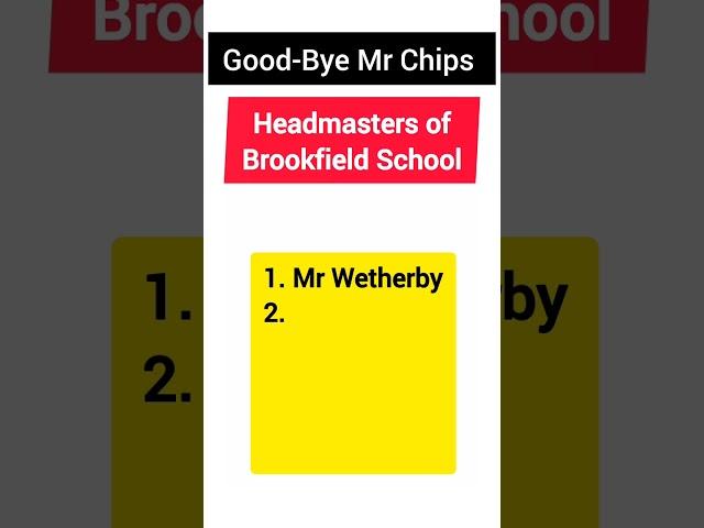 Good-Bye Mr Chips | Names of Headmasters #mrchips #goodbyemrchips #kipscollege #viralvideo #shorts