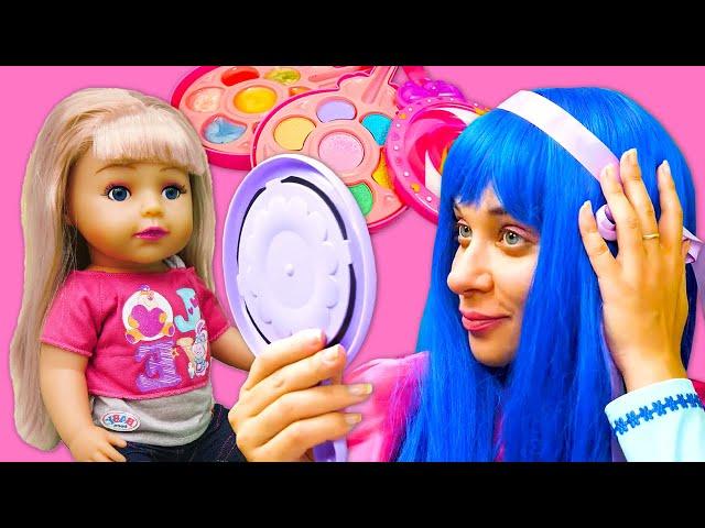 Disney princess makeup for baby doll - Disney princesses dolls videos for kids.