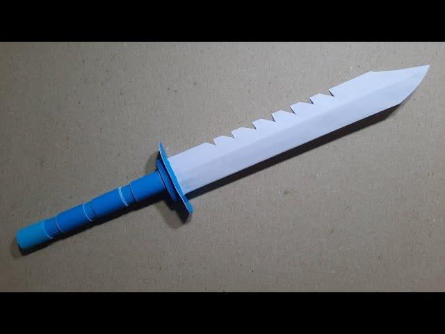 DIY BAYONET Knife - How ta make a COMBAT KNIFE from A4 paper - ORIGAMI TUTORIAL