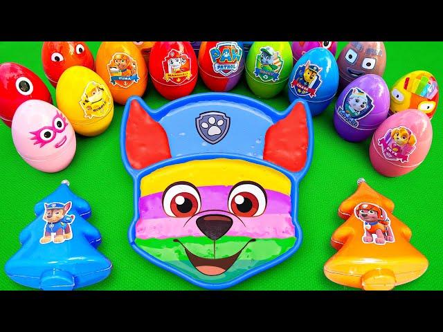 Satisfying ASMR | Making Rainbow CHASE PAW Patrol Bathtub by Mix SLIME in Rainbow Eggs CLAY Coloring