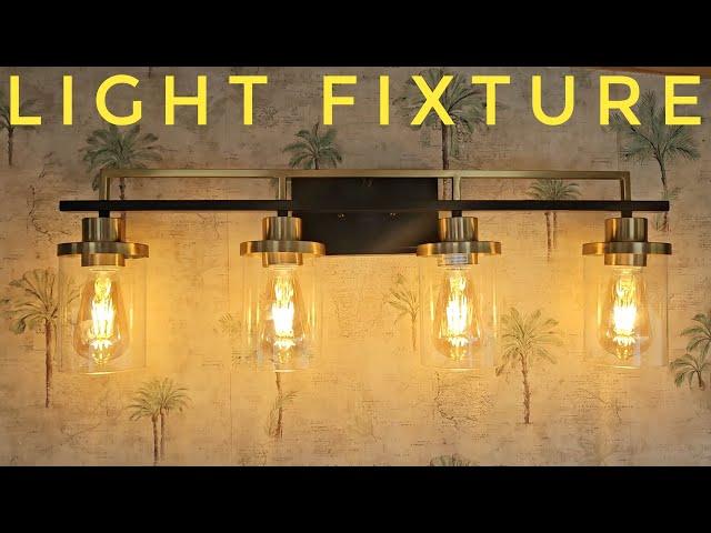 How To Install A NEW Bathroom Vanity Light - Emliviar Modern Bathroom Light Fixture!