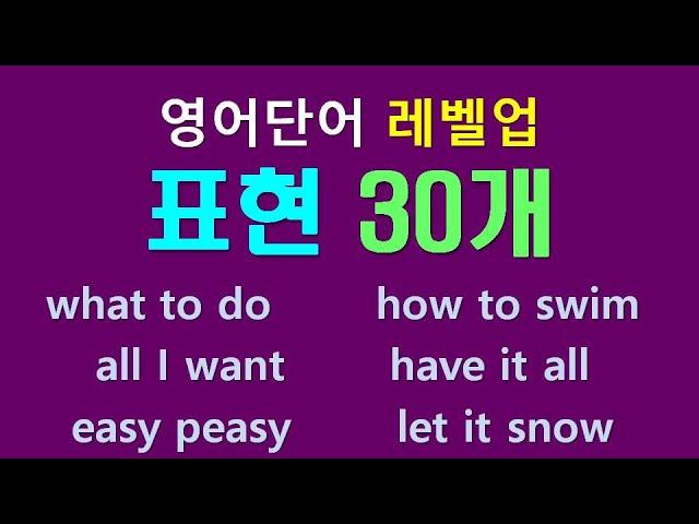 영어단어 레벨업 - 표현 30개