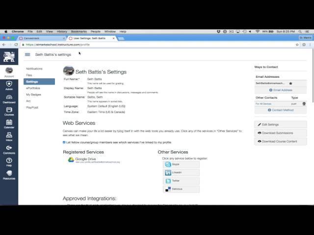 LTI User Navigation in Global Nav menu