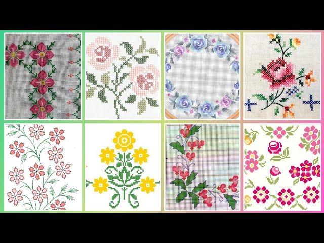 Top 100+ Amazing and Elegant Floral Cross stitch patterns || Charsuti Kerhai Ideas For Everything||