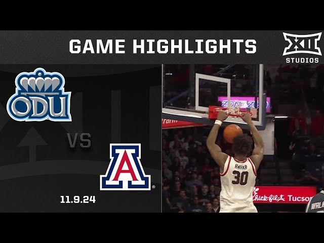 Old Dominion vs. #10 Arizona Game Highlights | 2024-25 Big 12 Men's Basketball