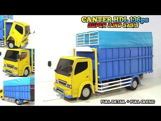 MEMBUAT MINIATUR TRUK CANTER HDL LONG SASIS  DAN CARA BUAT TERPAL 