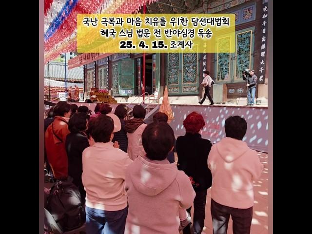 #담선대법회 #반야심경 #선명상 #혜국스님법문 전 반야심경 독송
