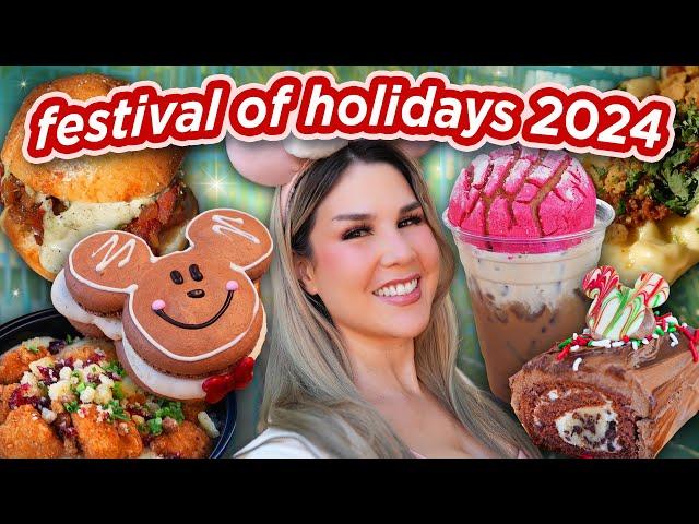 FESTIVAL OF HOLIDAYS 2024  ALL 17 NEW FOOD ITEMS! What You Can't Miss | Disneyland  Vlog