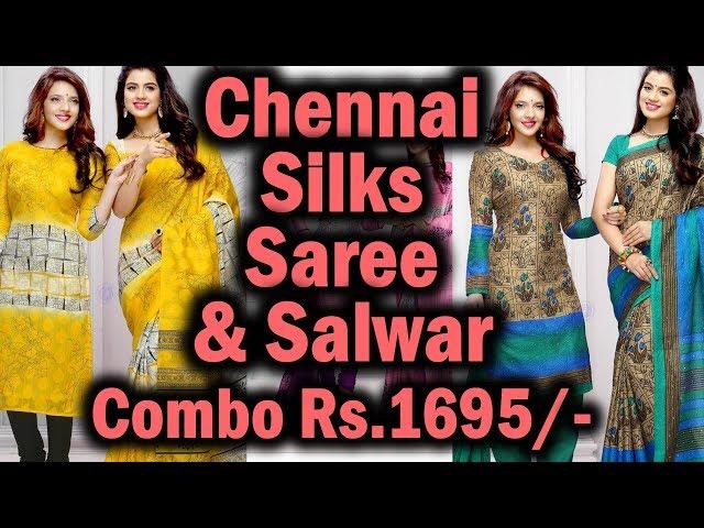 Chennai Silks Saree and Salwar Material Combo Collection | Chennai Silks Festival Collections