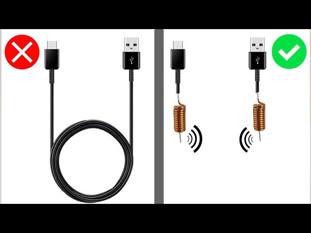 Amazing idea with USB Cable || Wireless Charger Cable