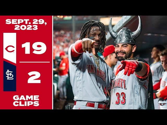 Game Clips 9-29-23 Reds beat Cardinals 19-2