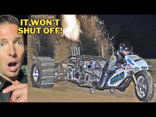 Top Fuel Motorcycle Dirt Drag Racing GONE WRONG!