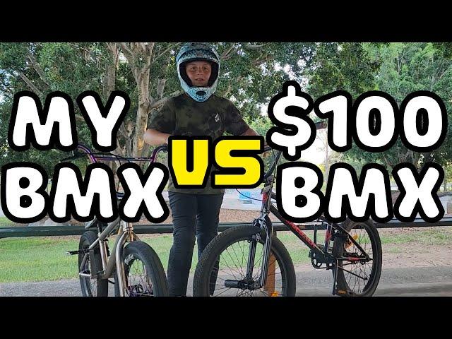 MY BMX BIKE VS $100 Super Cheap Auto BMX BIKE!!