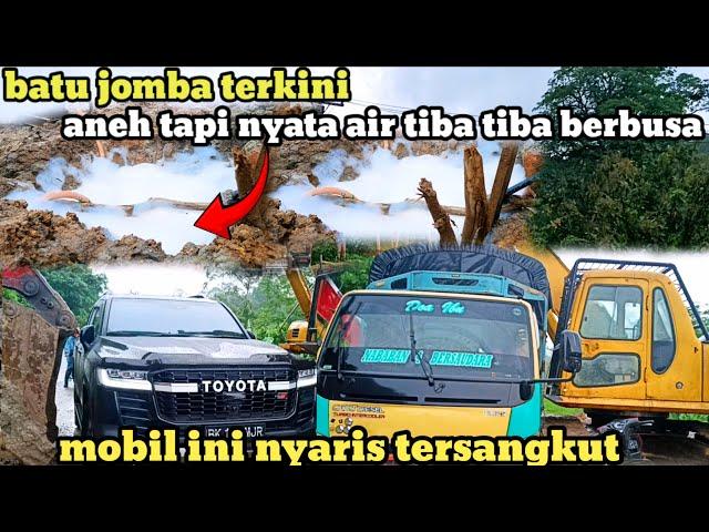 batu jomba terkini! aneh tapi nyata air tiba tiba berbusa.mobil nyaris tersangkut