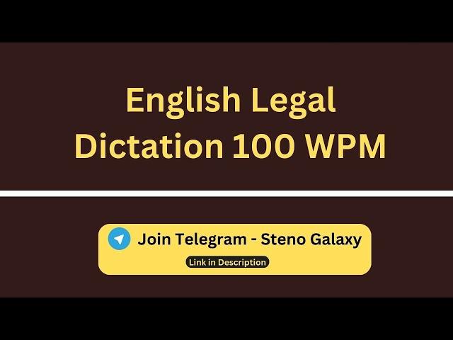  English Legal 100 WPM Dictation || #highcourtdictation #districtcourtdictation