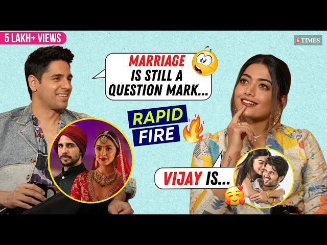 Sidharth Malhotra's SHOCKING Reply On MARRIAGE | Rashmika Mandanna | Mission Majnu RAPID FIRE