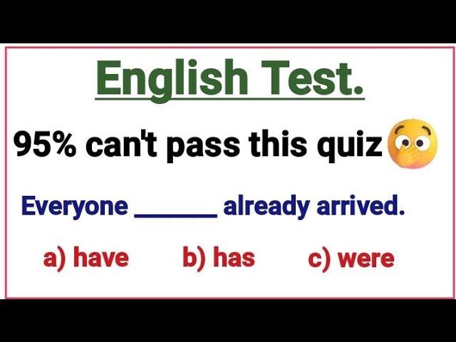 English Grammar Test ️ 95% can't pass this quiz 