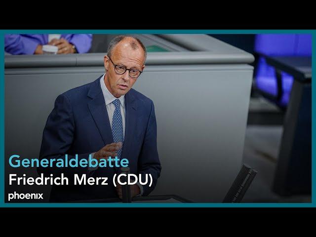 Generaldebatte mit Friedrich Merz (CDU) im Deutschen Bundestag am 11.09.24