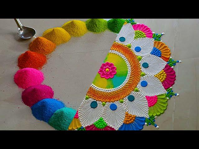 Satisfying video | Sand art | Happy New Year rangoli designs 2025